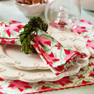 Set of 4 Poinsettia Napkins - Christmas Napkins