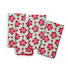 Set of 4 Poinsettia Napkins - Christmas Napkins