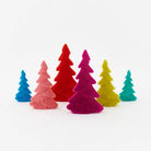 Set of 6 Small Flocked Christmas Trees Christmas Decor