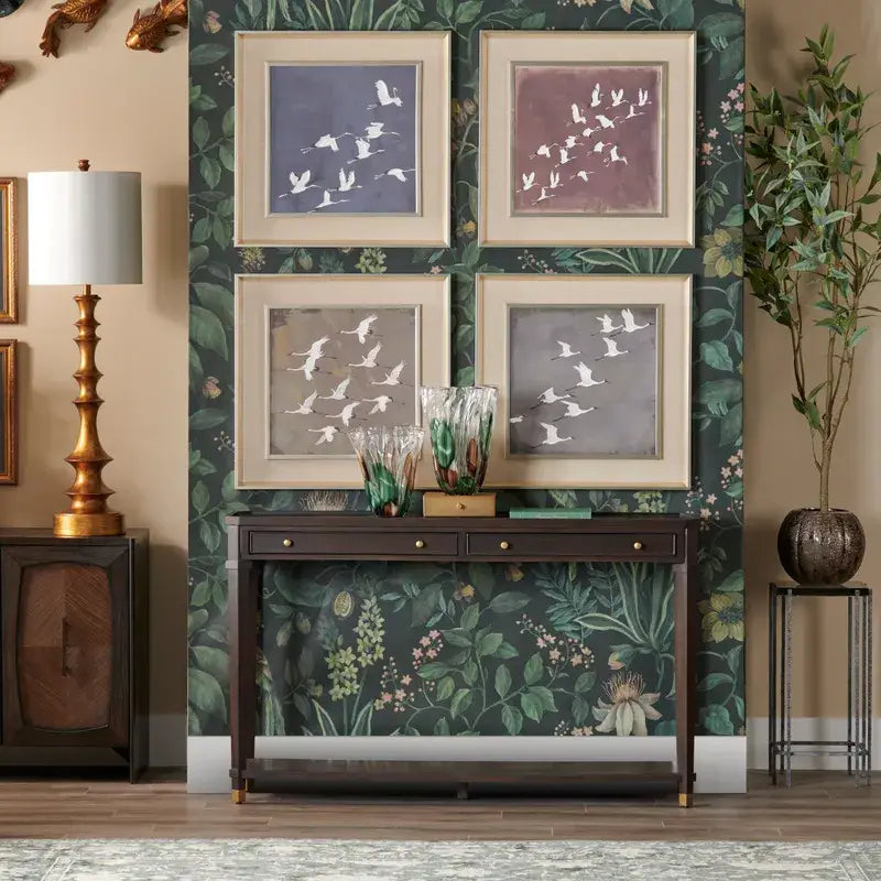 Skinny Brown Two Drawer Console - Console