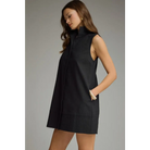 Sleeveless Mini Dress With Textured Hem Panel
