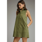 Sleeveless Mini Dress With Textured Hem Panel