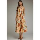 Pleated Bodice Midi Dress - Dress