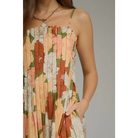 Sleeveless Pleated Midi Dress - S / Floral - Dress