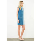 Sleveeless Colorblocked Denim Dress - XS-S-M-L(1-2-2-1) / DENIM BLUE