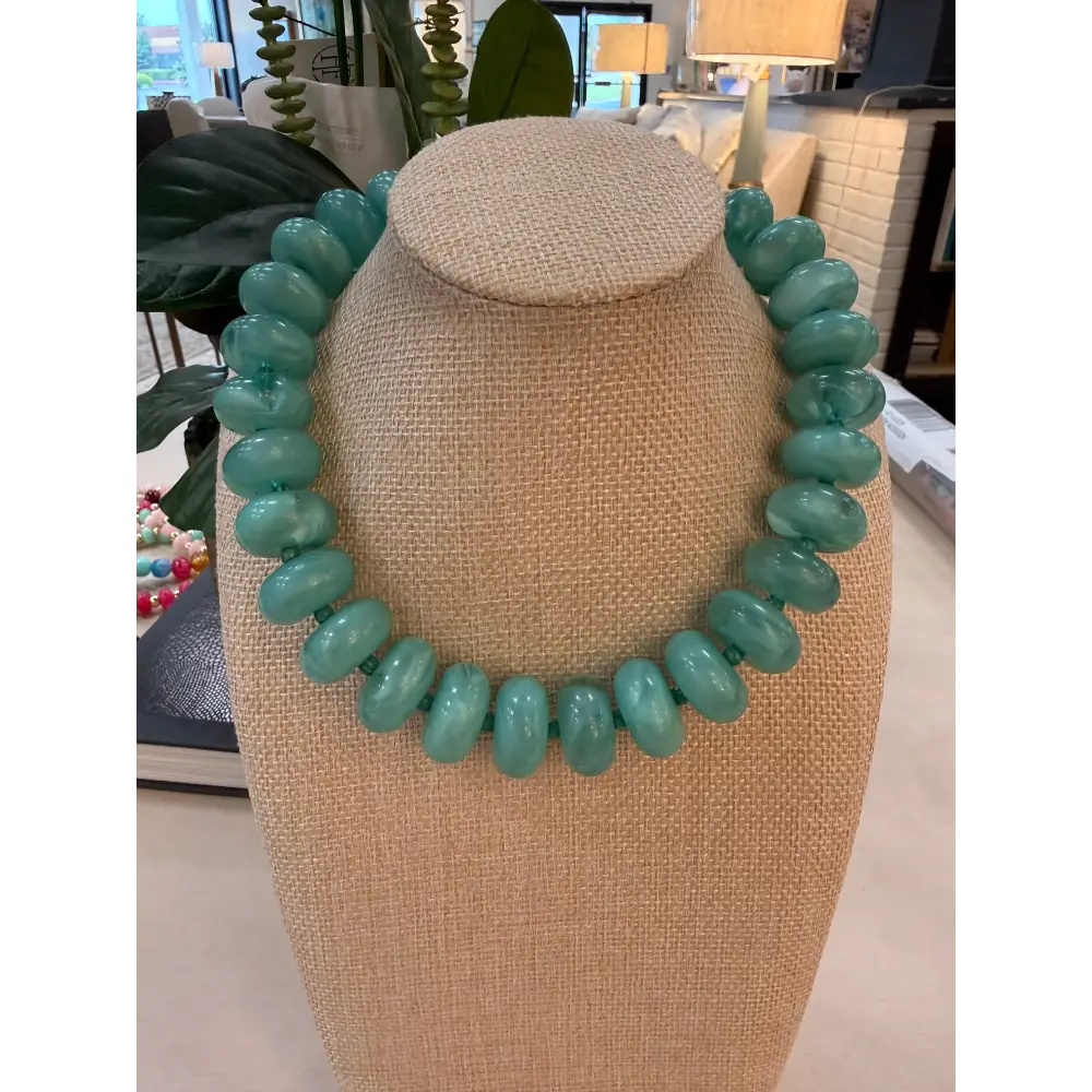 Solid Rory Rondelle Necklaces - Blue - Necklace