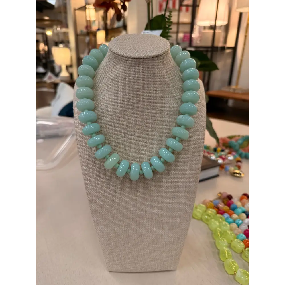 Solid Rory Rondelle Necklaces - Light Blue - Necklace