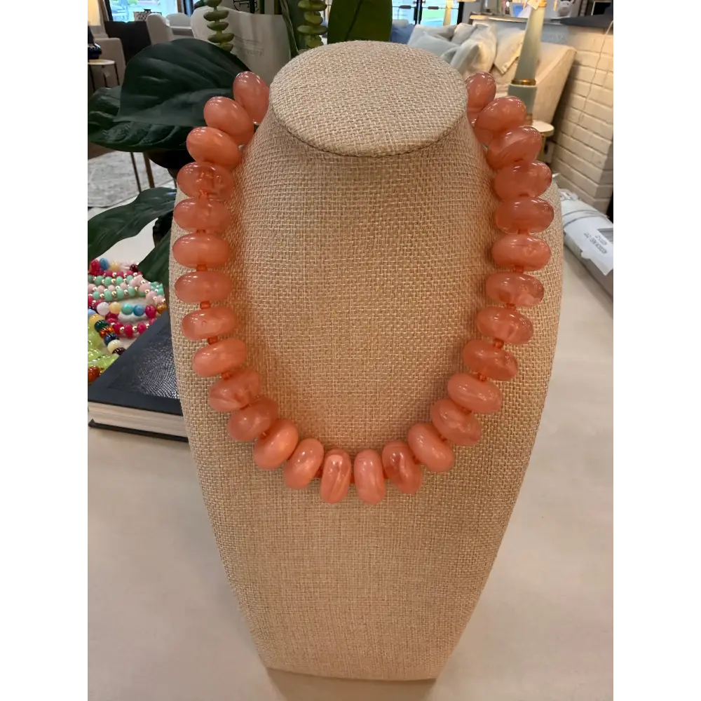 Solid Rory Rondelle Necklaces - Light Pink - Necklace
