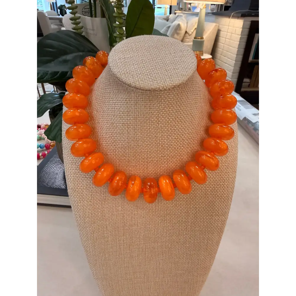 Solid Rory Rondelle Necklaces - Orange - Necklace