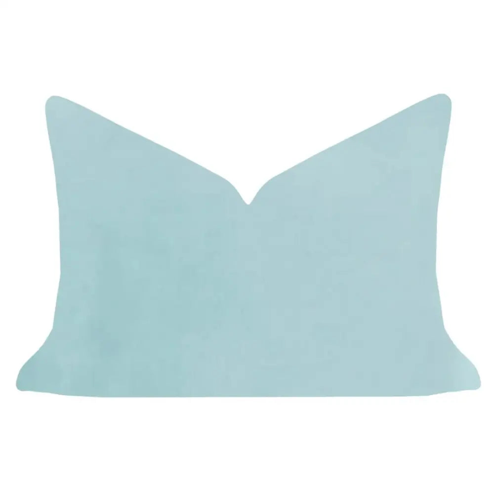 Spa Blue Solid Velvet Pillow - 22’’ x 22’’ Throw Pillow