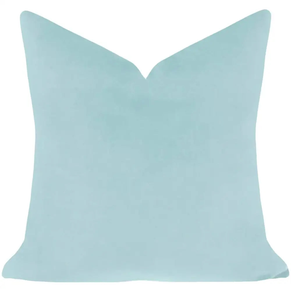 Spa Blue Solid Velvet Pillow - 22’’ x 22’’ Throw Pillow