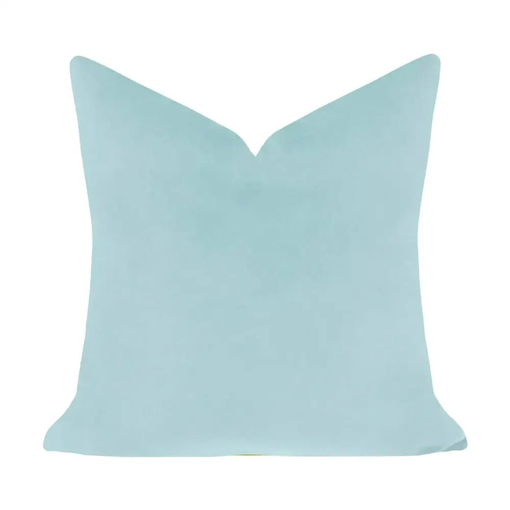 Spa Blue Solid Velvet Pillow - 22’’ x 22’’ Throw Pillow