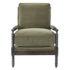 Spindle Green Velvet Chair - Accent Chair