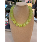 Square Bead Necklace - Light Green - Necklace