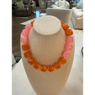 Square Bead Necklace - Orange - Necklace