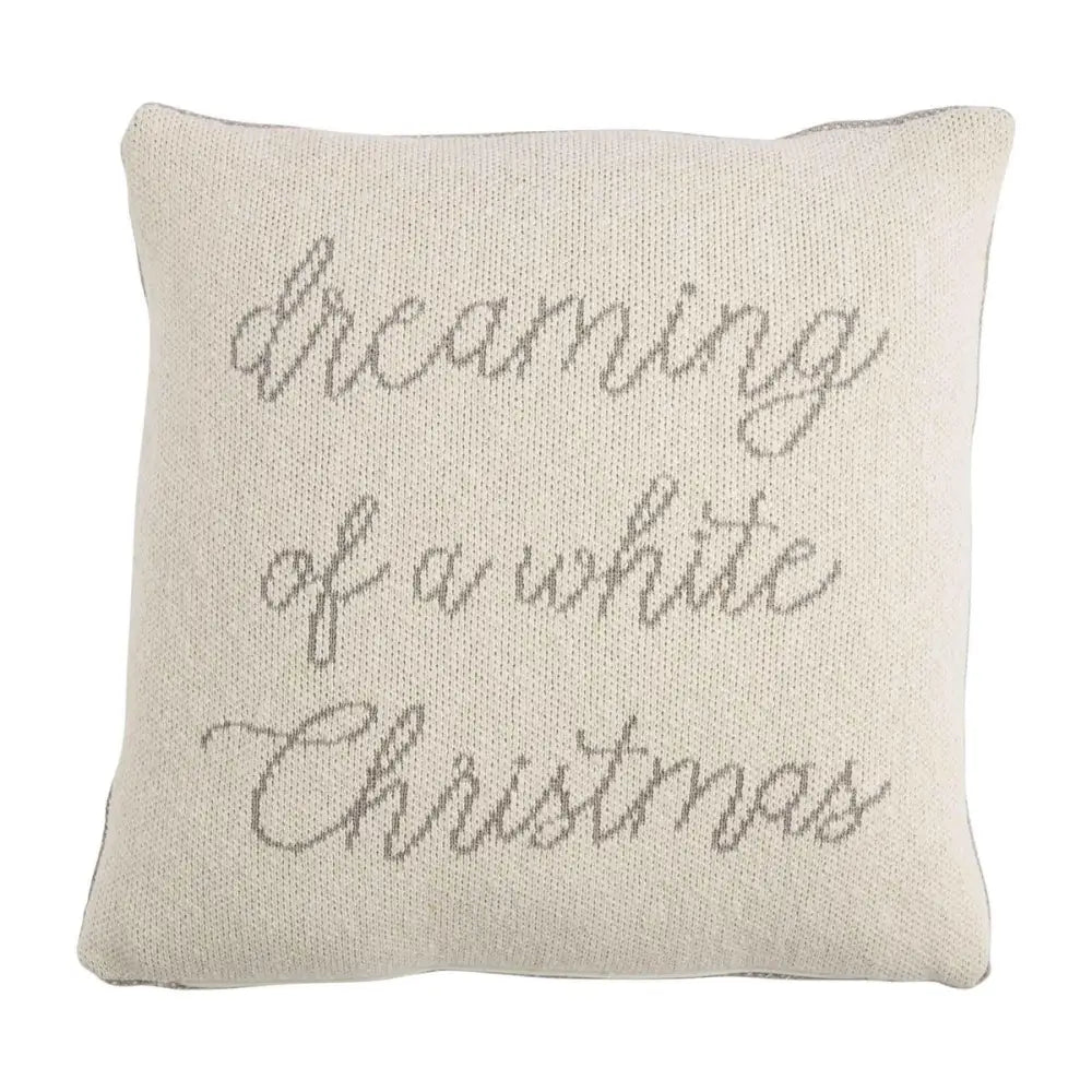 Square Reversible Knit Pillow - Christmas