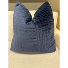 Squared Navy Velvet Pillow - Throw Pillow