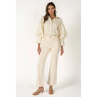 Statement Sleeve Button Down Blouse - RT170-1 - S / ECRU