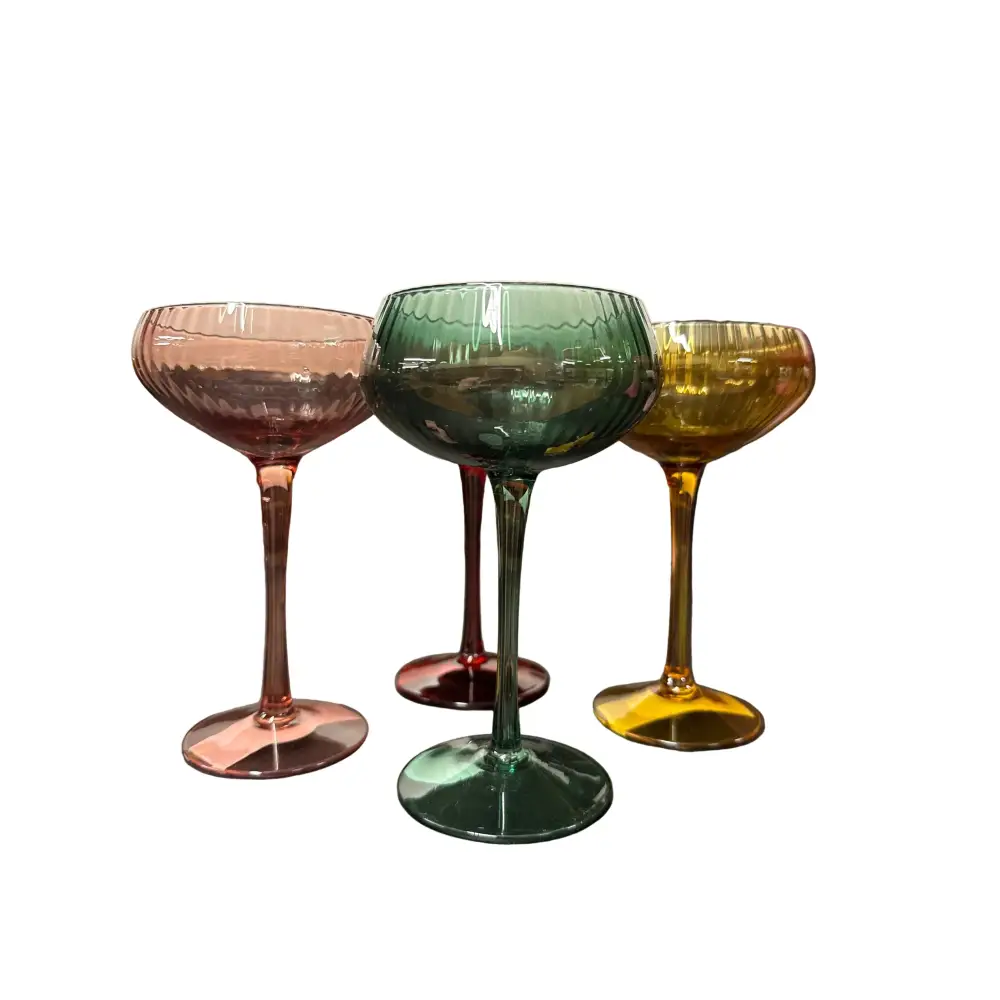 STEMMED COUPE GLASS - GREEN - GLASSWARE