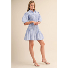 STRIPED SMOCKED BODICE MINI DRESS MDR4507