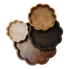 T123 Wooden Scalloped Trays - (Set of 4) 15.75’’ x 15’’ x 1.75’’ 11.75’’ x 11.5’’ x 1.75’’ 9.5’’ x 9’’ x 1.75’’ &