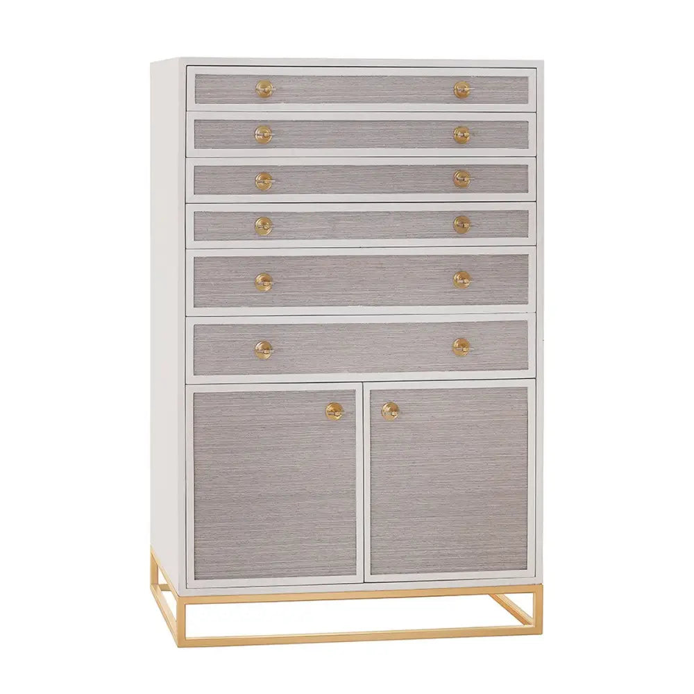 Tall 6 Drawer Dresser with Two Doors - SWH - Dresser