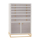 Tall 6 Drawer Dresser with Two Doors - SWH - Dresser