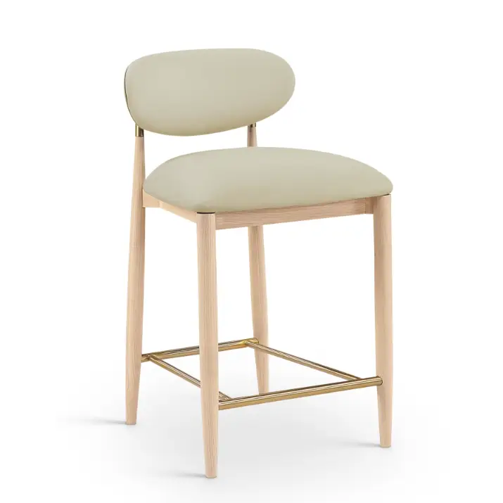 Taupe Vegan Leather Counter Stool - COUNTER STOOL