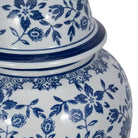 Temple Jar - White/Blue Ceramic Chinoiserie Charm 18 in.