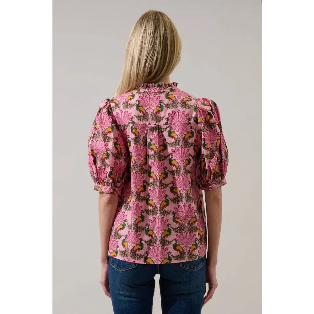 Terri Puff Sleeve Top Peacock Bay