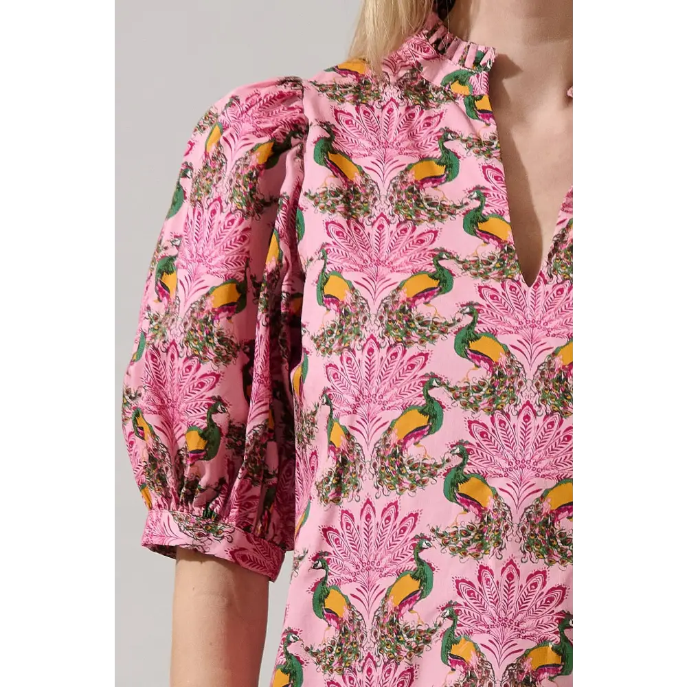 Terri Puff Sleeve Top Peacock Bay