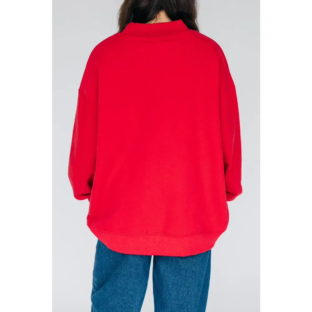 The Madi Classic Mockneck Alabama Applique | Crimson