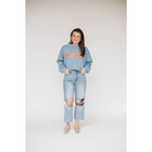 The Mallory Mockneck Auburn Gingham | Denim