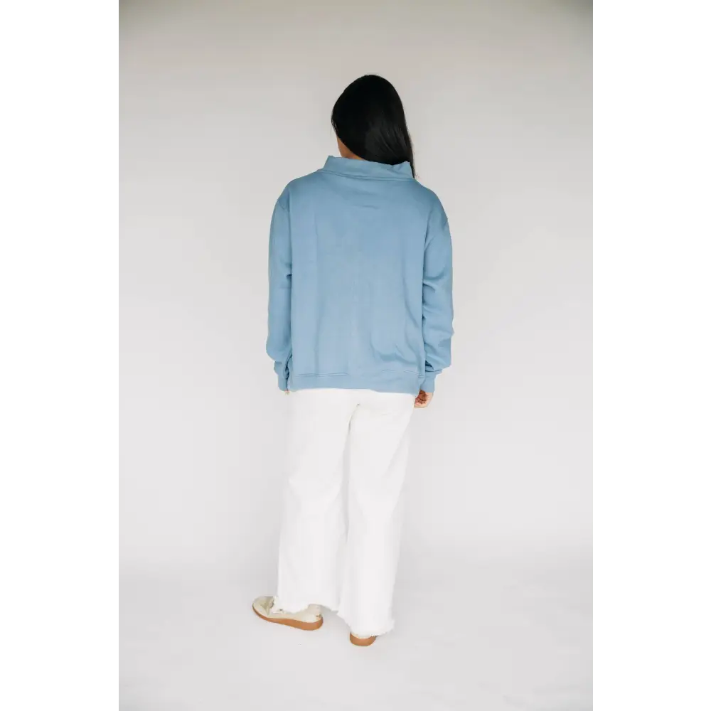 The Mallory Mockneck Auburn Gingham | Denim