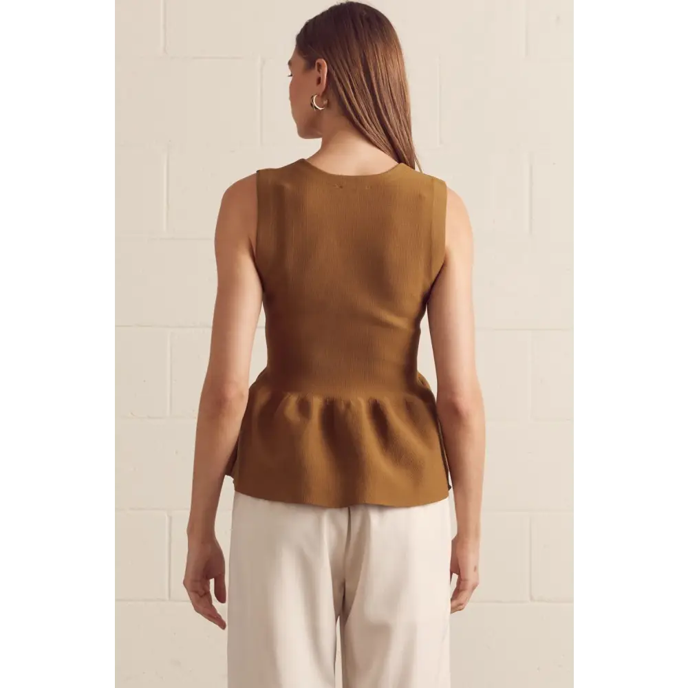 Toffee Peplum Top - Blouse