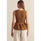 Toffee Peplum Top - Blouse