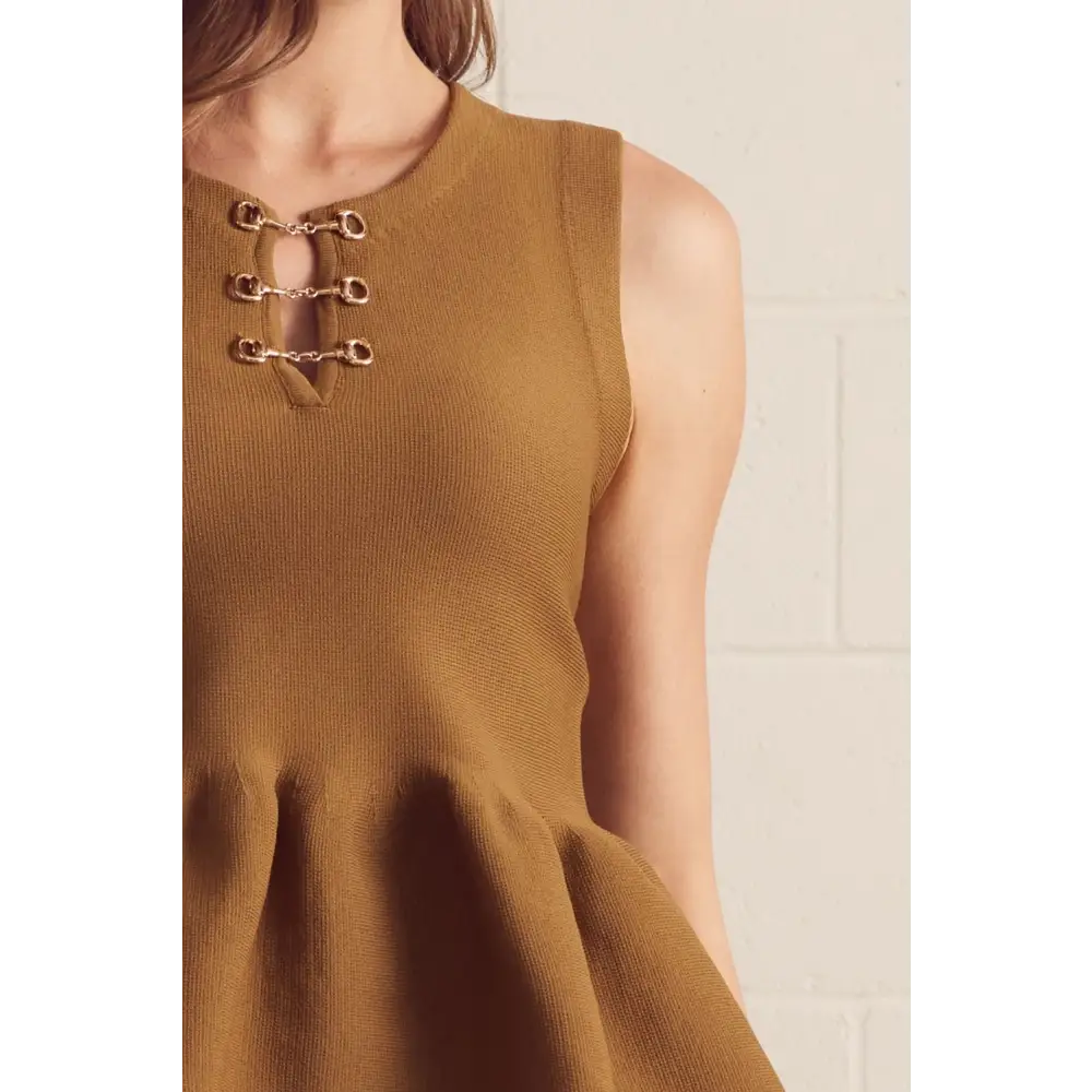 Toffee Peplum Top - Blouse