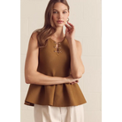 Toffee Peplum Top - Blouse