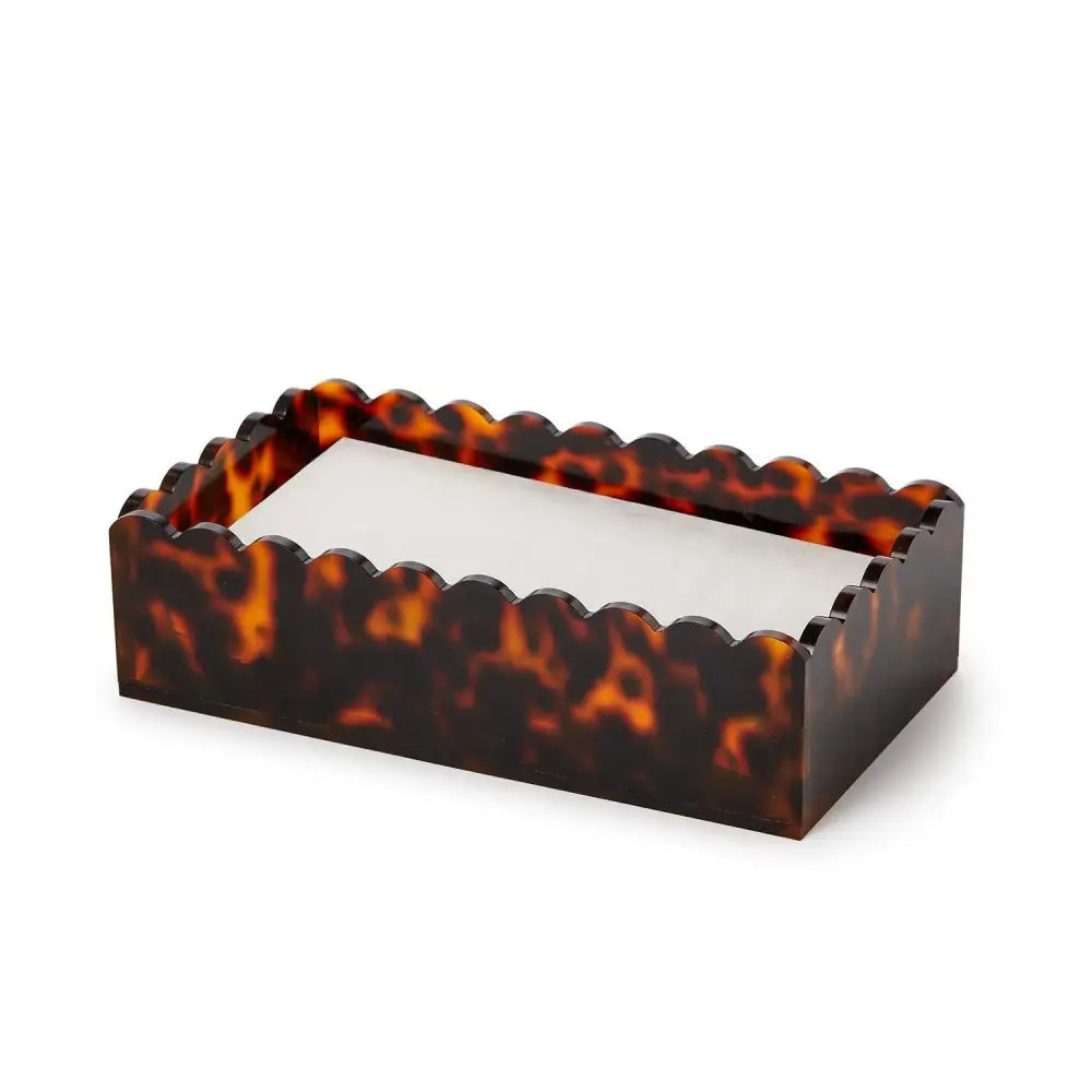 Tortoise Scalloped Edge Guest Towel Napkin Holder - NAPKIN HOLDER
