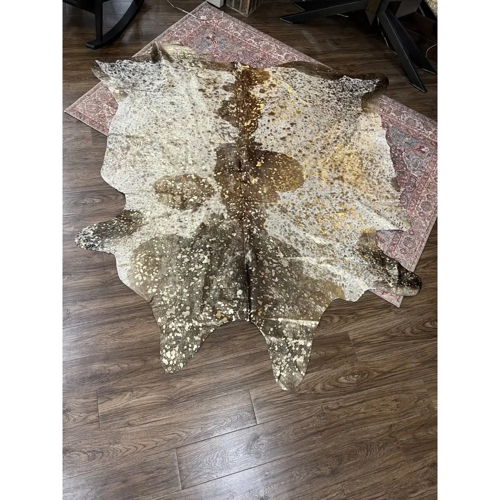 Tri Color Gold Metallic Cowhide - Area Rugs