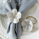 Upcycled Canvas Flower Napkin Ring - Napkin Rings