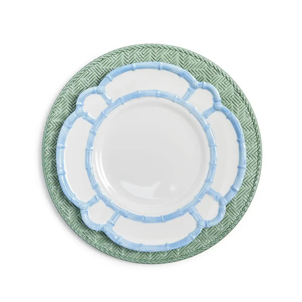 Verdigris Faux Rattan Pattern Charger - charge plate