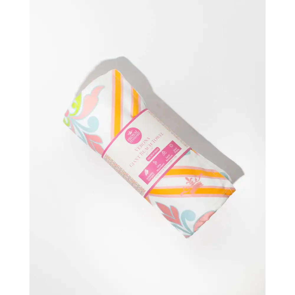 Verona Giant Beach Towel White/Multi 40x70