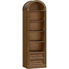 Walnut Extra Tall Narrow Arched Bookshelf With Drawers - 1 / Walnut