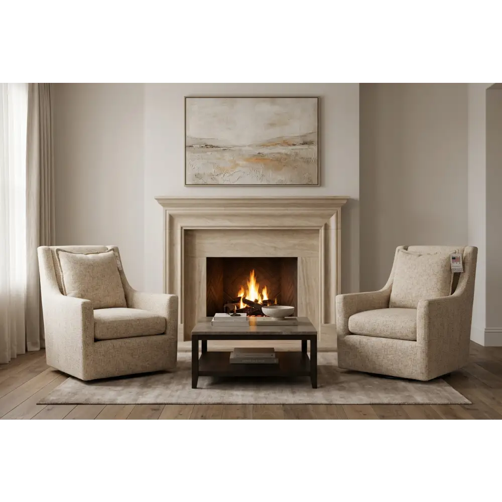 Warner Almond Swivel Chair - Swivel Chair