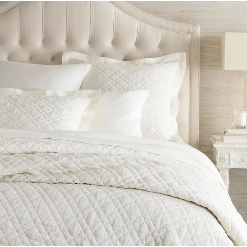Washed Linen Quilt Ivory - Bedding