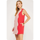 Wavy Contrast Color Block Mini Dress