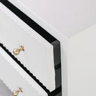 White 3 Drawer Scalloped Nightstand - Nightstand