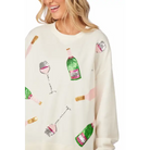 White Champagne Sparkle Sweatshirt - S/M - Sweatshirt