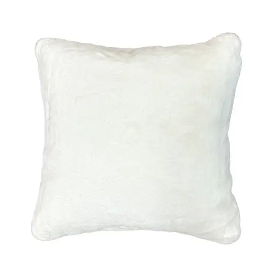 White Fur Throw Pillow - PILLOWS